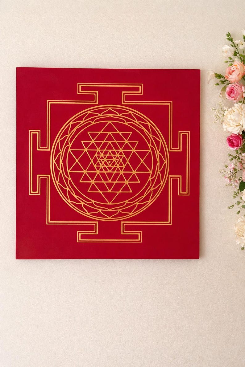 Shri Yantra Art Handmade , Sacred Geometry Sri Chakra Spiritual Home ...