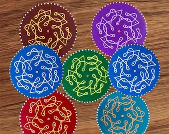 Kolam Coasters Set of 2: Pooja Return Gifts, Tealight holder, Diya, Sankranthi, Housewarming, Diwali