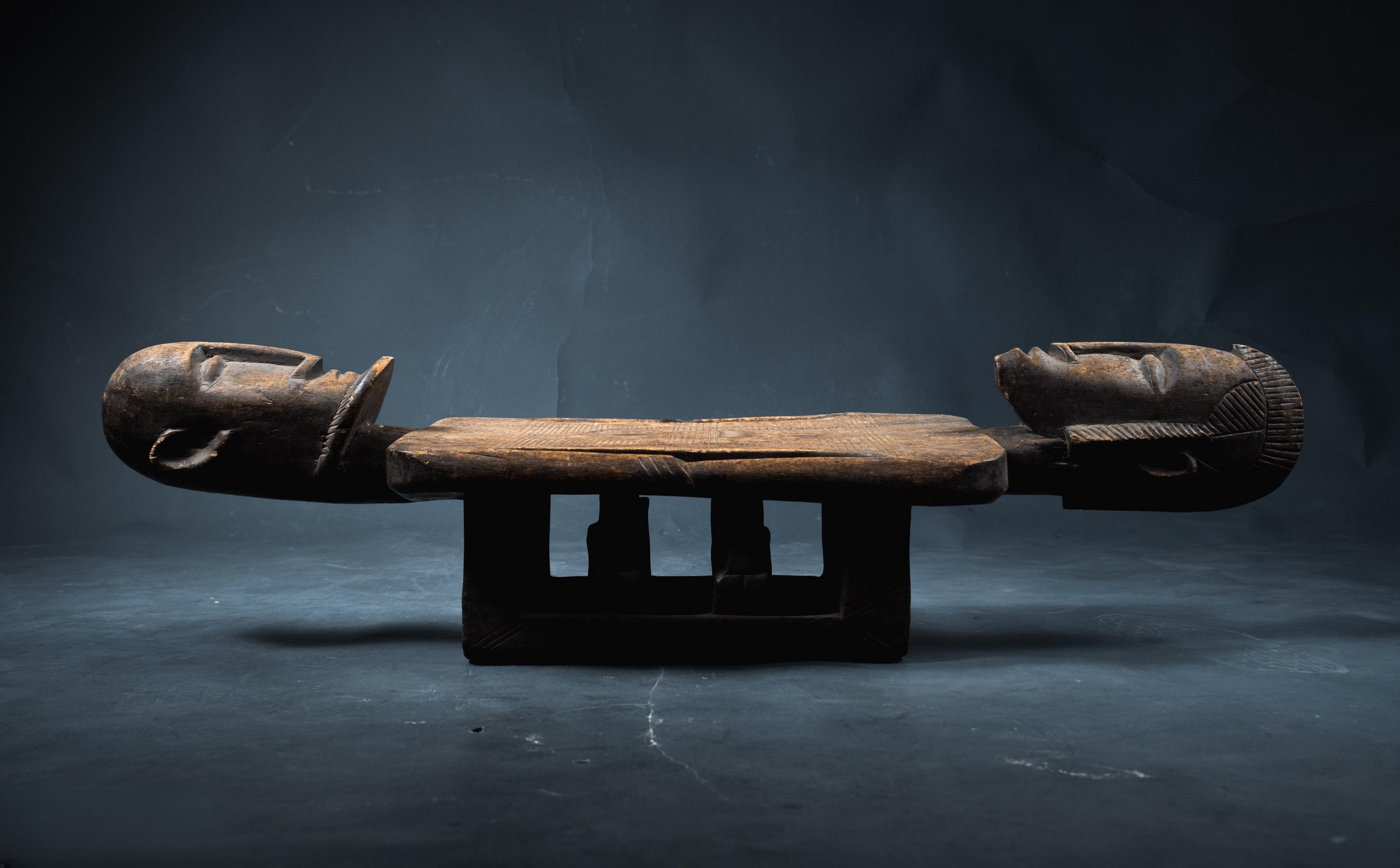 Carved wooden wedding stool