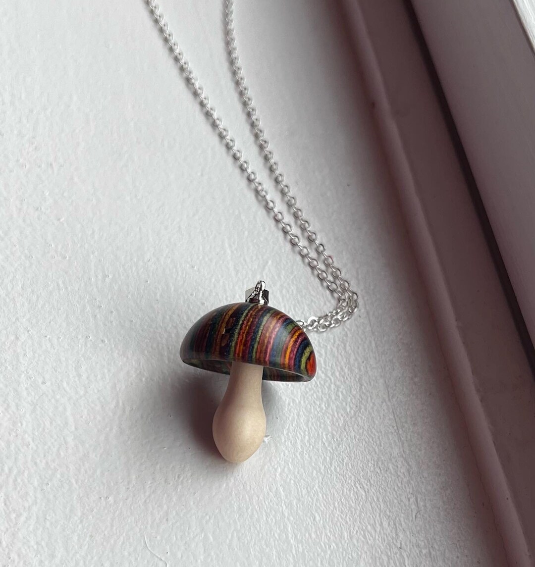 Magic Mushroom Hippie Style Necklace Granola Girl Earthy Etsy