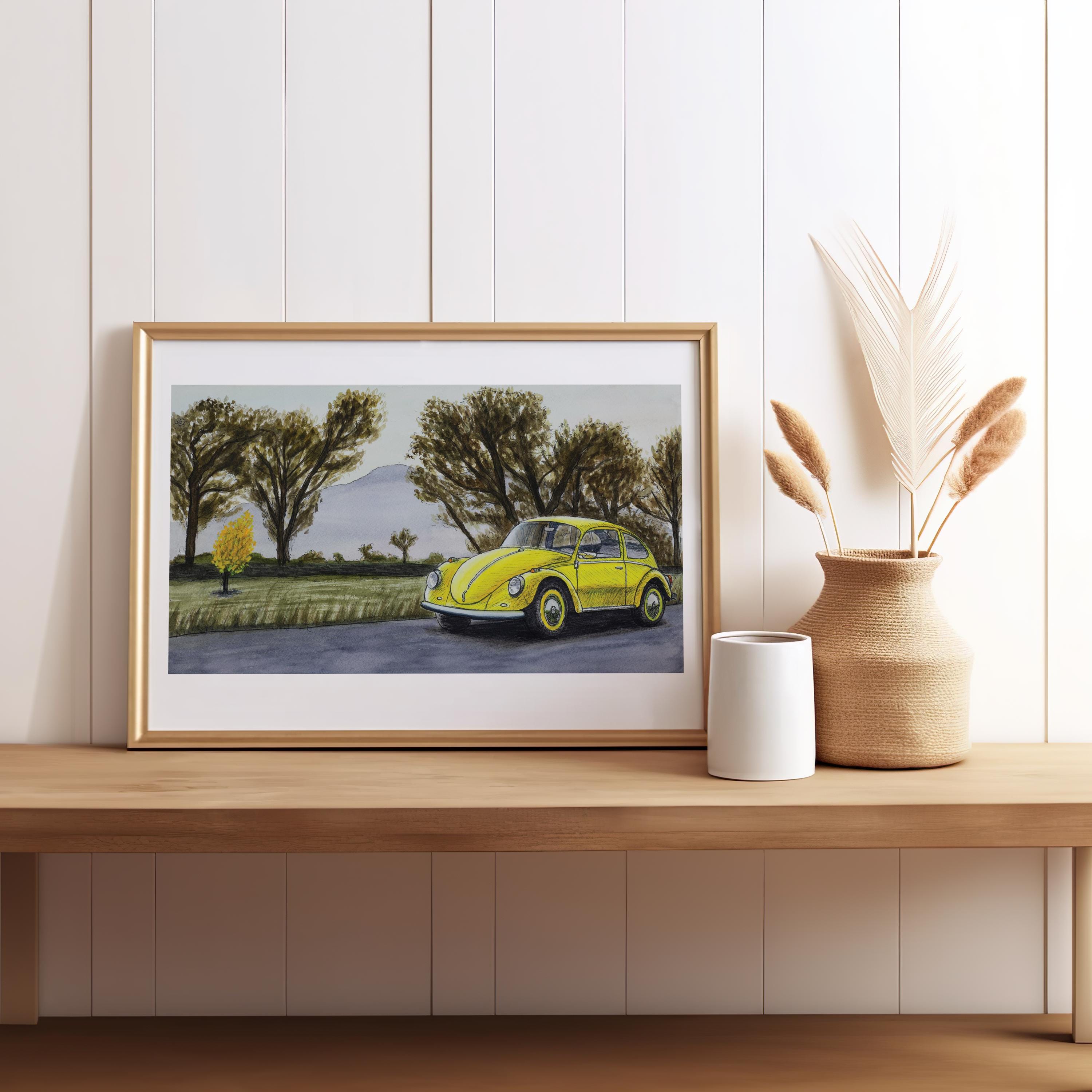 VW Bug, Beetle, VW, Volkswagen, Volkswagen Beetle, Yellow Volkswagen ...