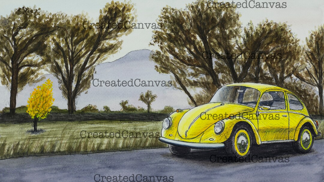 VW Bug, Beetle, VW, Volkswagen, Volkswagen Beetle, Yellow Volkswagen ...