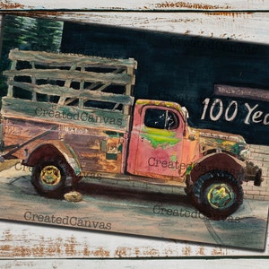 caminhão velho, esquiva, cartão postal de caminhão velho 5 x 7, cartão postal de caminhão velho, caminhão velho, cartão postal em aquarela, cartão postal personalizado, cartão postal exclusivo, cartão