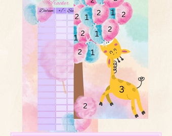 A6.Sparchallenge-Glitzerfoliert. "Die hungrige Giraffe" auch für Kinder