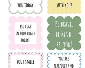 Printable Lunchbox Notes for Kids – Christian Affirmations (Digital Download)