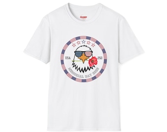 Camiseta con águila y amapola, Día de los Caídos 2026, 250 años de historia de EE. UU., Gildan Softstyle 64000 Camiseta unisex