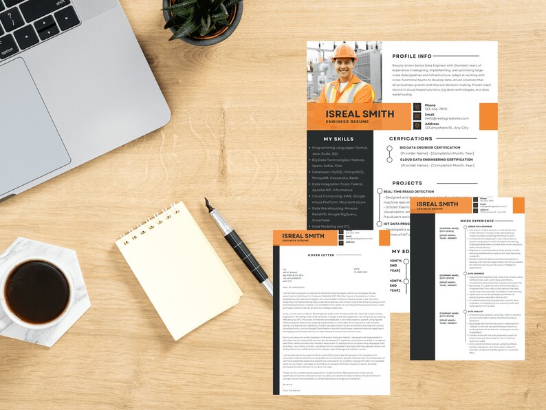 Engineer Resume Template Word - CV Template Profession - Modern