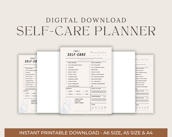 Self-Care Planner, Printable Mindful Workbook, Self-Love Journal, Mental Health Worksheet, Self-Care Mood Tracker, Digital Self Care Planner