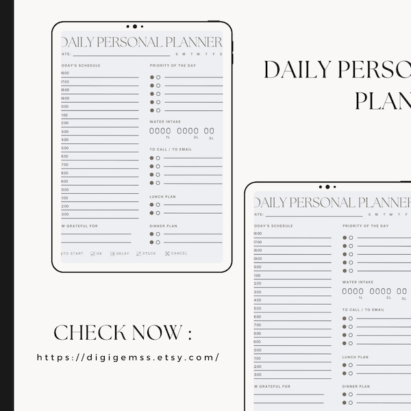 Printable Personal Goal planner, Daily, Weekly, Monthly, Quarterly, Yearly Goals, SMART Goal, New Year Resolution, Reflections, Vision board