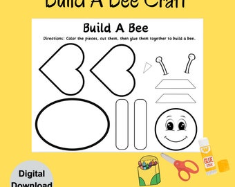 Build A Bee Craft | Kids Spring Activity (PDF Pattern)