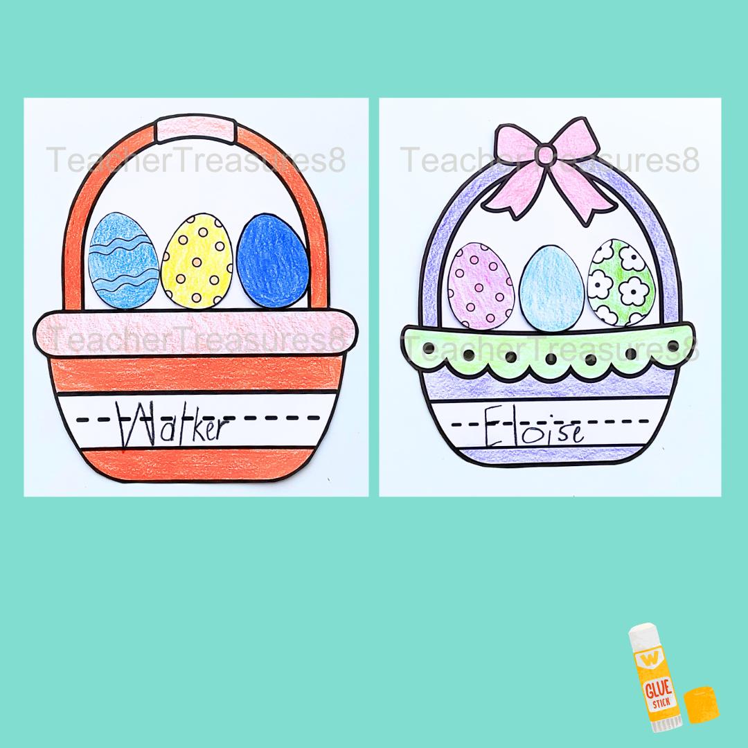 Easter Basket Craft Printable Download DIY Kids Easter Craft for Easter ...