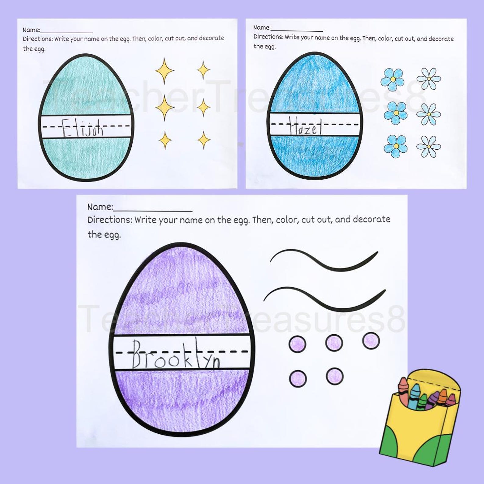 Name Easter Egg Craft Easter Activity Easter Kids Craft DIY Kids Easter ...