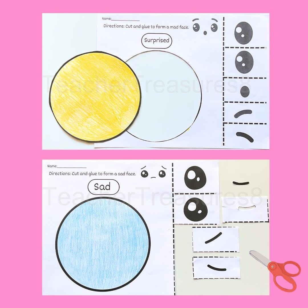 Emotions Printable Craft Emotional Awareness Feelings Craft Emotions ...