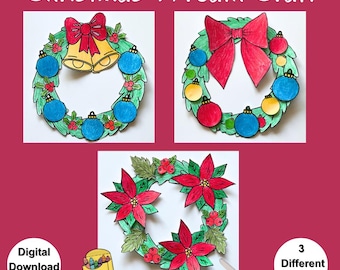 Julkranspyssel Bygg en krans Vinterkranspyssel Julkranspapperskrans Gör din egen julkrans Barnjulpyssel