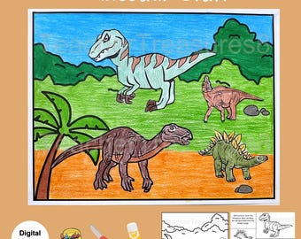 Dinosaurier Handwerk Homeschool Craft DIY Kids Craft Spring Craft Vorlage Dinosaurier-druckbare Kinder Handwerk Sommer Handwerk Dinosaurier Lebensraum