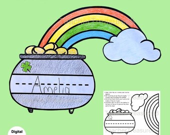 St.Patricks Pot Of Gold Craft St.Patrick's Printable Crafts For Kids St Patricks Activity March Activity Kids St. Patricks St Patty's Craft