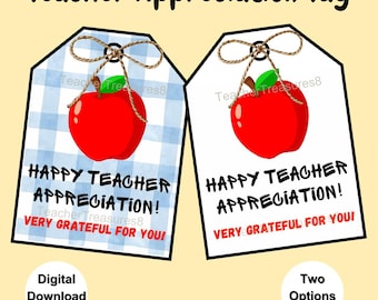 Teacher Appreciation Tag Teacher Gift Tag Teacher Thank You Teacher Appreciation Week Gift Tags Printable Tag Printable Teacher Gift Tag