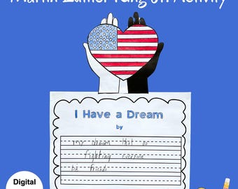 Martin Luther King Jr. Day Craft MLK Printable I Have a Dream Black History Month Activity Digital Download Craft For Kids MLK Day Activity