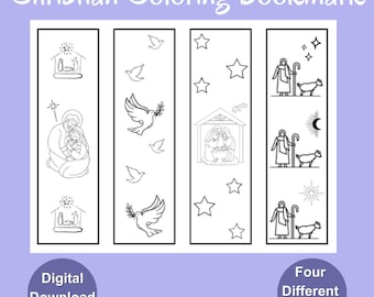 Christian Coloring Bookmark Sunday School Craft Printable Bookmark Christian Christmas Download Sunday School Lesson Kids Christmas Crafts