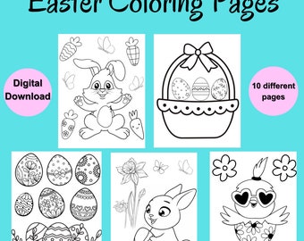 Easter Printable Easter Coloring Pages Easter Art Easter Craft Bunny Craft Easter Egg Activity DIY Easter Activity Homeschool Activity