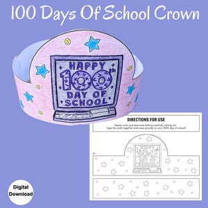 100 Days of School Paper Crown - Il 300x300.6558892296 4q44
