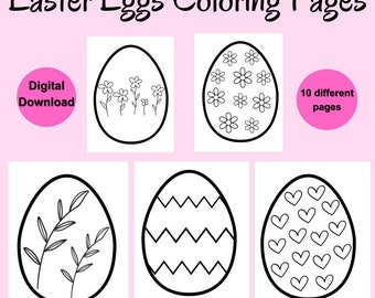 Easter Printable Easter Eggs Coloring Pages Easter Art Easter Craft Bunny Craft Easter Egg Activity DIY Easter Activity Homeschool Activity