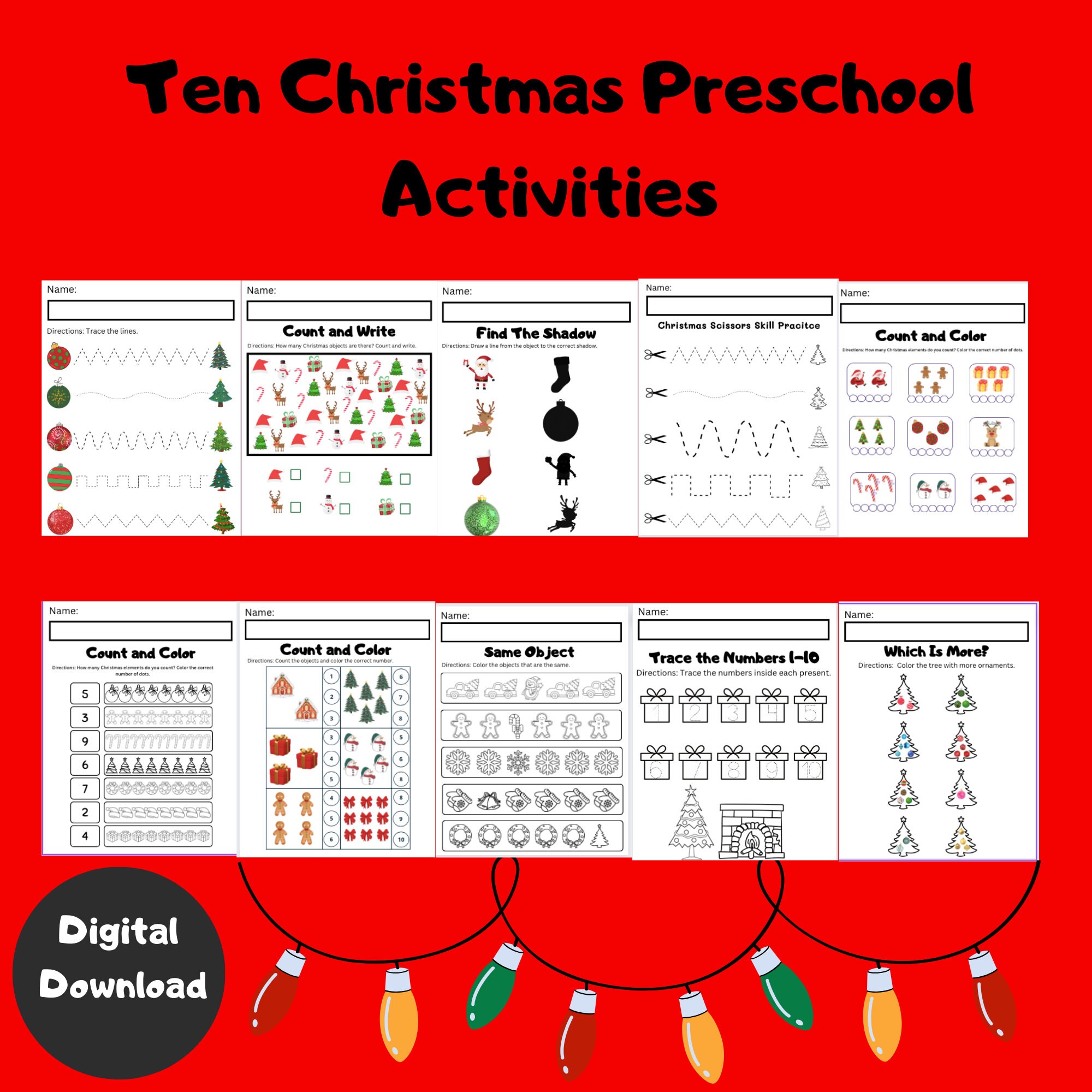 Christmas Activities for Kids, Christmas Activity Digital Download ...