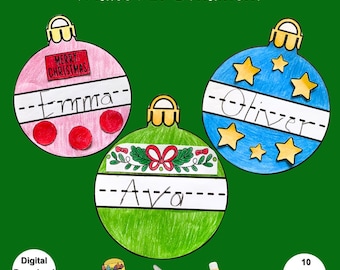 Printable Christmas Ornaments Make An Ornament DIY Paper Ornaments Kids Coloring Page Instant Download Printable Ornament Christmas Craft