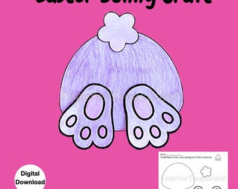 Easter Bunny Craft Printable Easter Bunny Easter Kids Craft DIY Kids Easter Download Easter Coloring Easter Activity Homeschool Activities