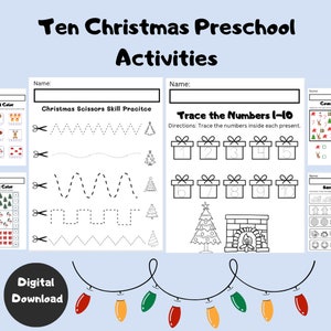 Christmas Activities For Kids, Christmas Activity Digital Download, Christmas Activity For Preschool/Kindergarten, Homeschool Activity
