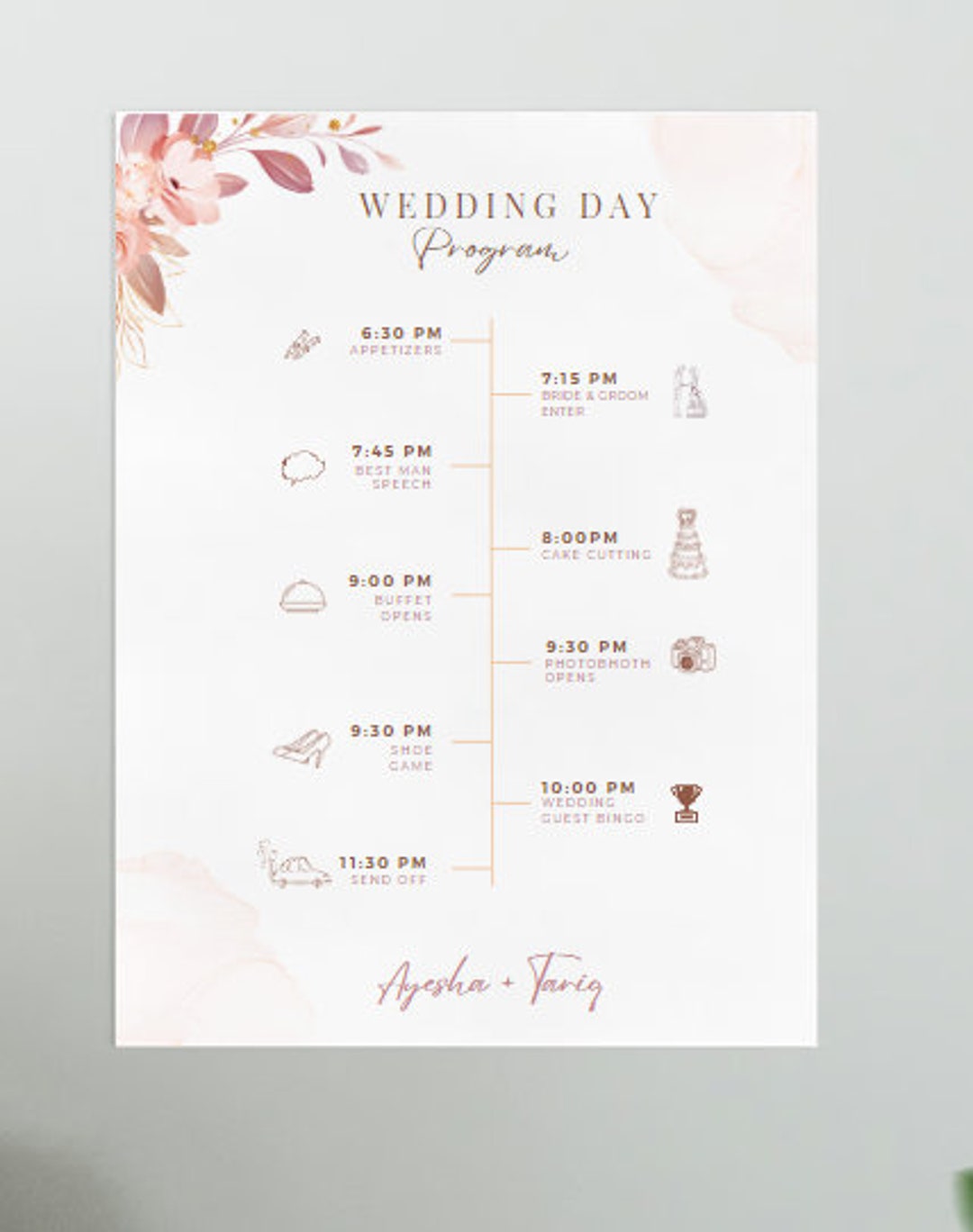 Wedding Program/timeline Template - Etsy