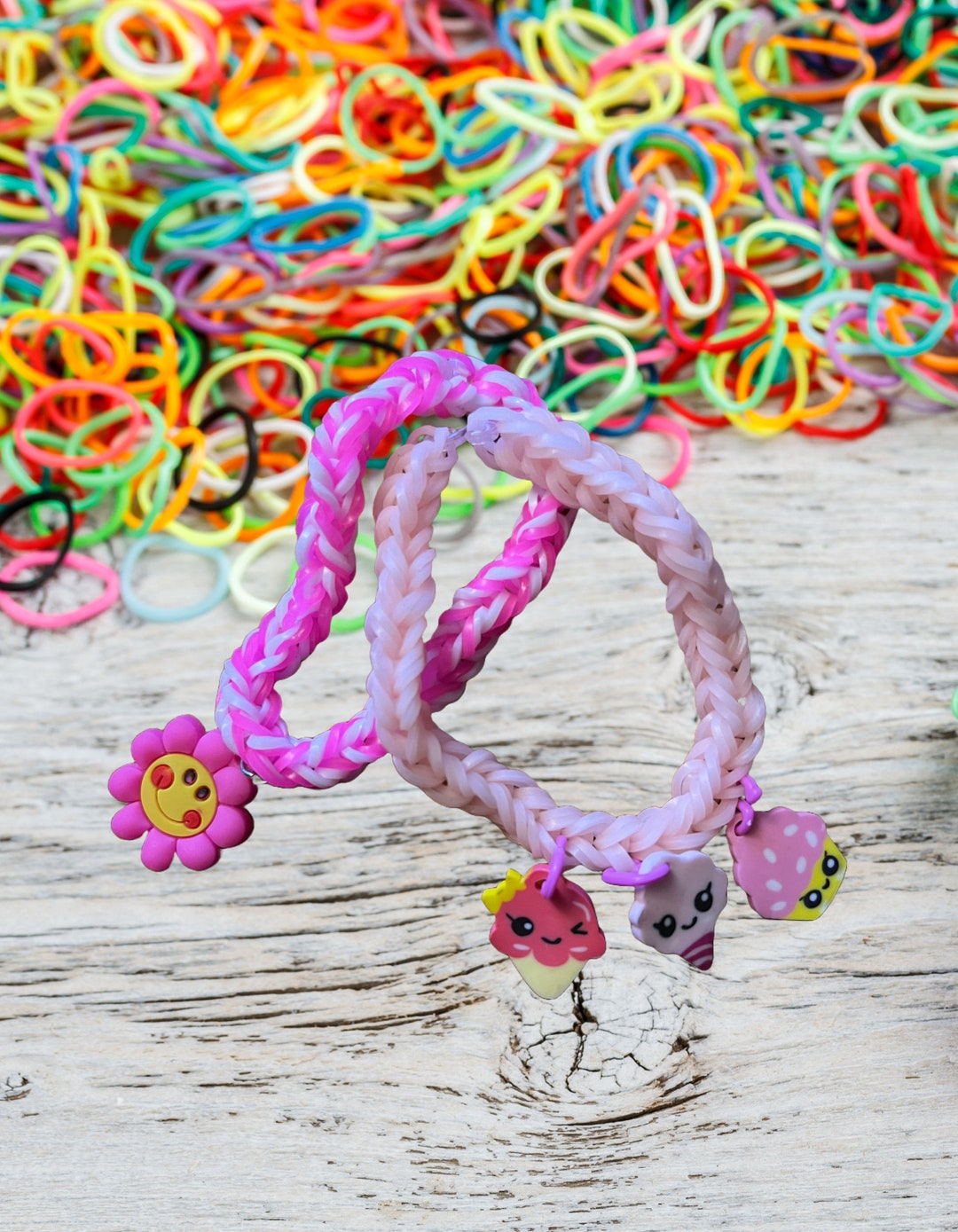 Rubber Band Charm Bracelet Rubber Band Bracelet Rubber Band Etsy UK