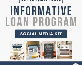 Mortgage Loan Program Canva Templates | 60+ Social Media Posts for Loan Officers
