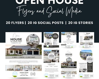 Open House Templates for Realtors | 60 Canva Flyers, Posts & Instagram Stories