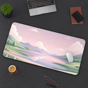 Peaceful Landscape Desk Mat Gaming Pad Office Mousepad Desk Accessory Gift