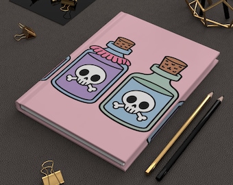 Kawaii Gifttrank Flaschen rosa Hardcover Notizbuch für gruseliges Schreiben und Notizen