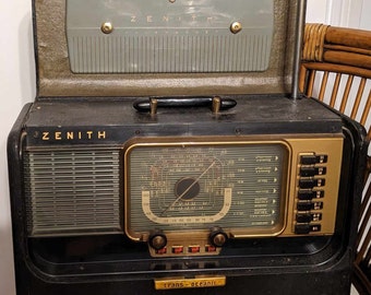 ZÉNITH RADIO 1951 ''Super Trans-Oceanic portable, short-wave radio, MODEL H500. Very good state. Includes Original Plans.