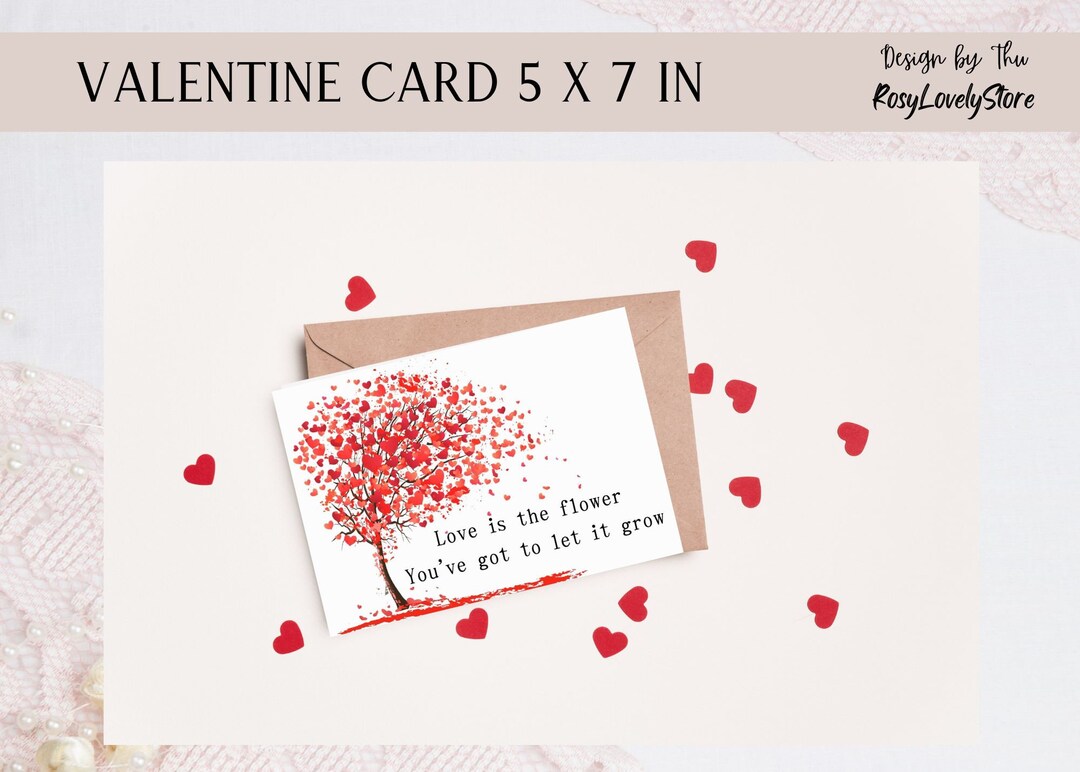 Valentine Printable Card, Happy Valentine Day, Gift for Her, Gift for ...