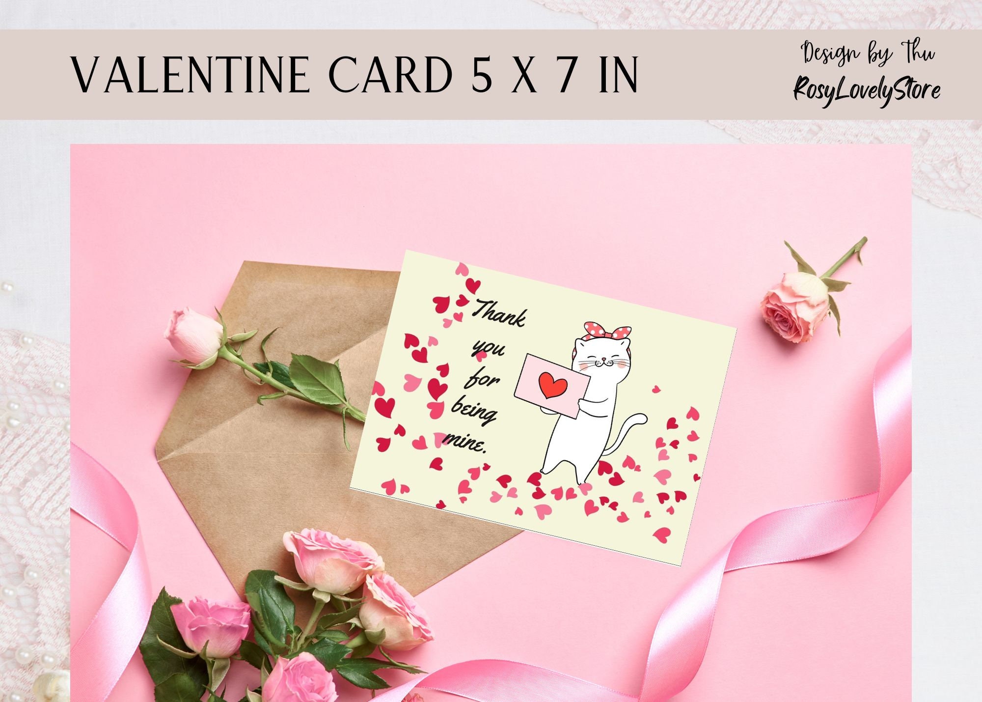 Printable Valentines Day Card Cat Funny Love Valentine Day Gift For Her And Him Love Card