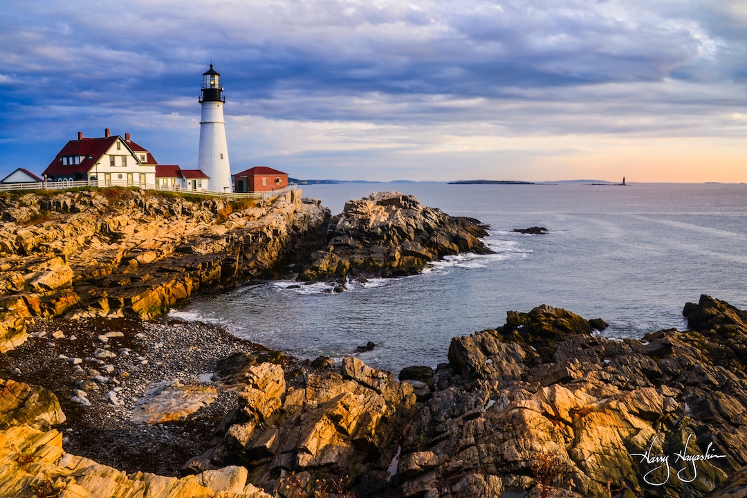 Portland Head Lighthouse Sunrise, Maine Coastal Photo Print - Etsy