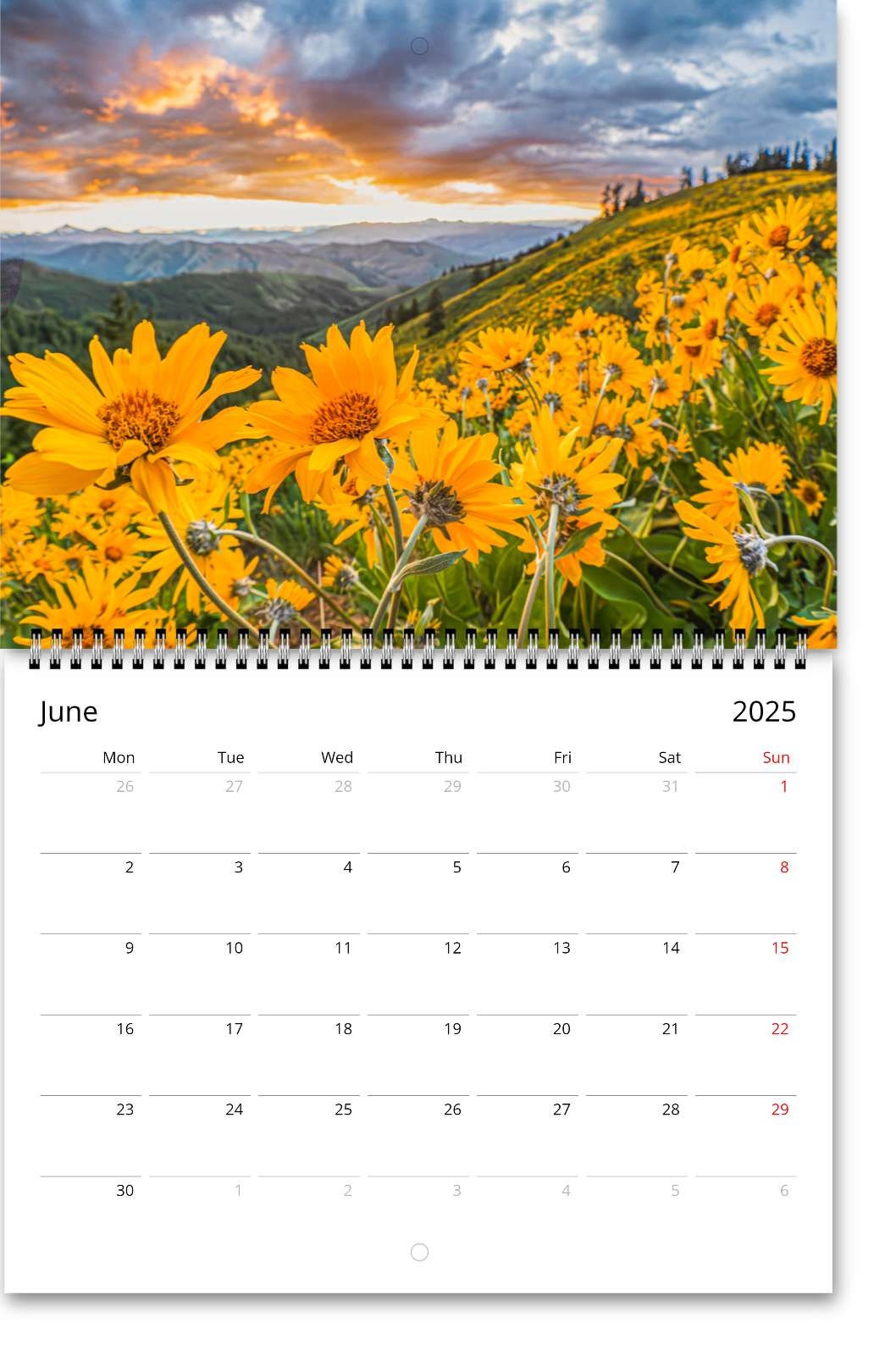 Pacific Northwest 2025 Calendar Monday Start Etsy