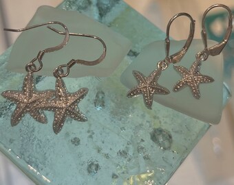 Starfish earrings / dangling earrings / hoop earrings/sterling Silver