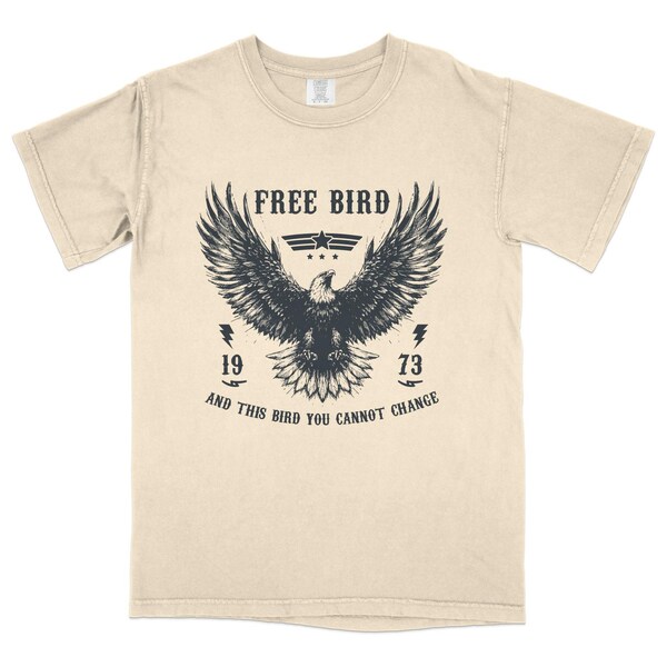 Vintage Free Bird 1973 Eagle T-Shirt, Classic Rock Inspired Graphic Tee, Unisex Casual Wear