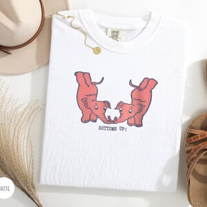 Vintage Elephants Graphic Tee, Bottoms Up Cocktail Shirt, Cute Animal Graphic Shirt, Unique Gift, Quirky Fun Elephant T-Shirt