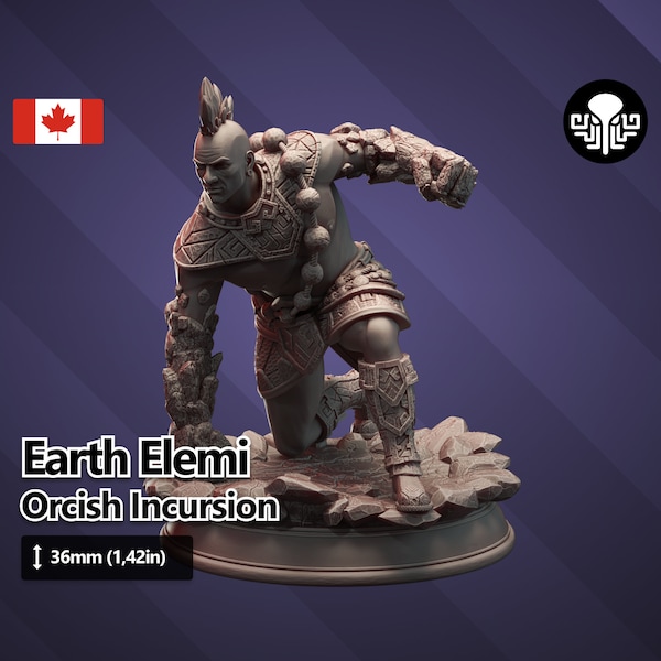 Earth Elemi Crusher | Collection : Orcish Incursion | 32mm Scale | DnD | Unpainted figurine | RPG Tabletop | By DM Stash