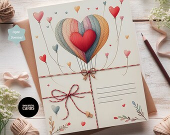 Linda tarjeta de aniversario - te amo dulce y divertido kawaii - tarjetas de enamorados romántica - tamaño 5X7"