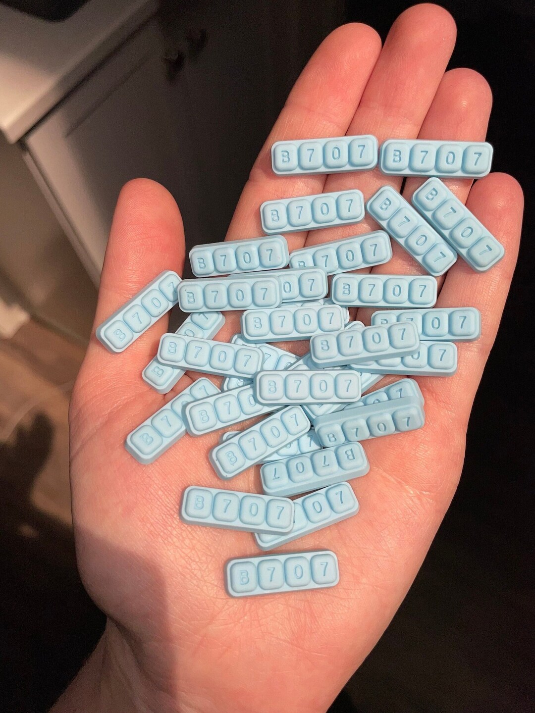 B707 Blue Xanax Jibbitz Etsy