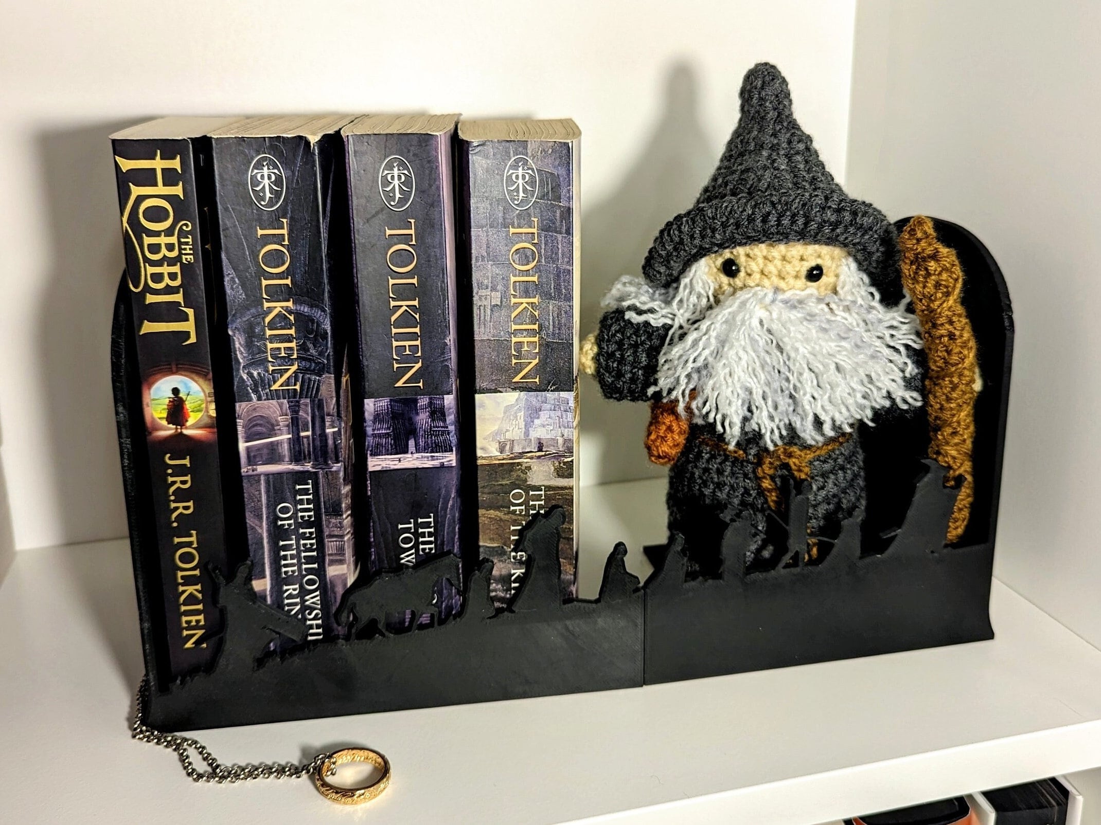 Bookends Lord of the Rings Fellowship Silhouette LOTR Bookshelf Decor