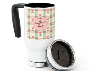 Mother Typography Pattern Travel Mug | 14oz Stainless Steel