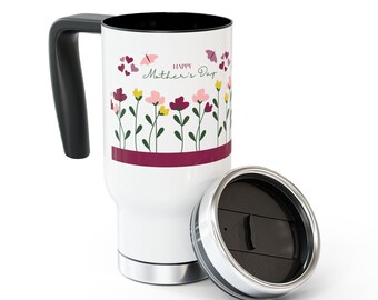 Mother's Day Floral Bouquet Travel Mug | 14oz Stainless Steel